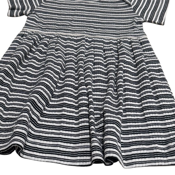 Kate Quinn 100% Cotton Black and White Stripe Textured Dress Summer Size 12-18mo - Picture 4 of 7